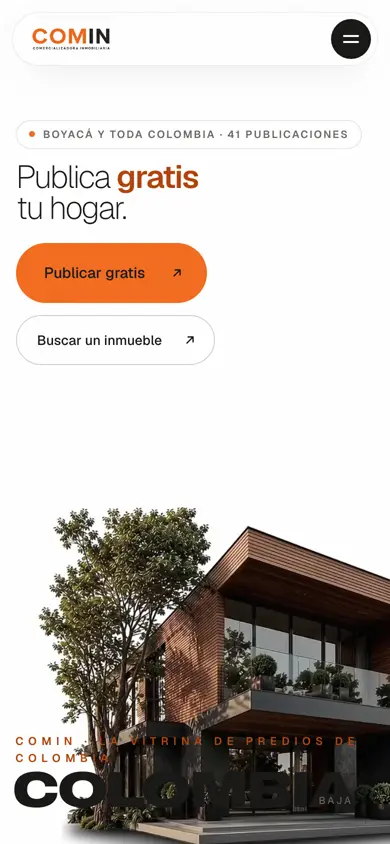 Web de inmobiliaria en Tunja hecha por ITERIA, vista en celular